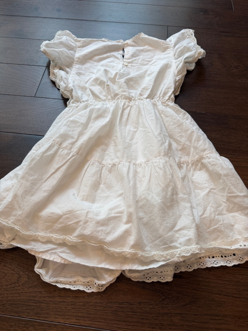 Gap Kids Lace Tiered Ruffle Dress Large in New Off White - C42-013 - Picture 11 of 12